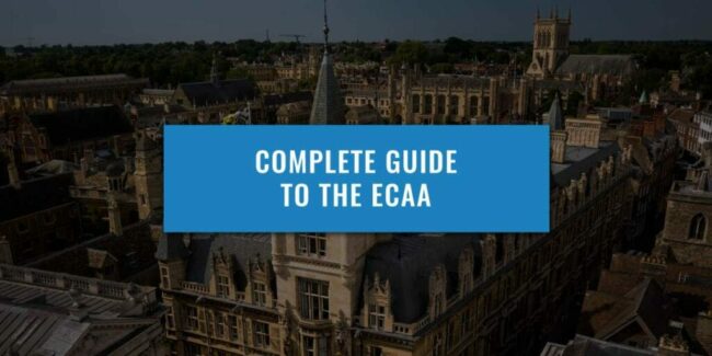 skyline view of cambridge university with text over the top of the image