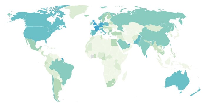 UniAdmissions Global Book Sales Map