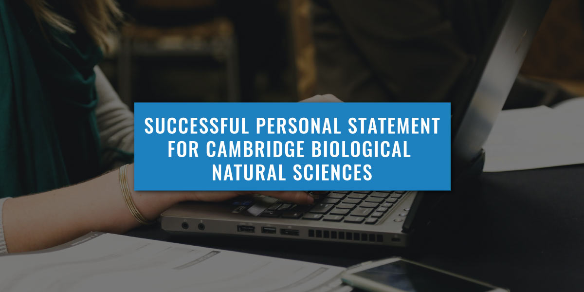 personal statement cambridge natural sciences