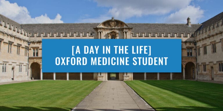 iconic view of an oxford university courtyard with text over the top of the image