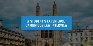 view of Cambridge university with text over the top of the image