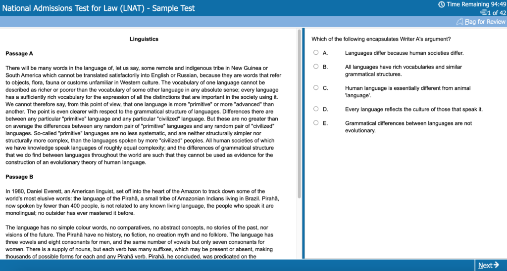 LNAT Example Page