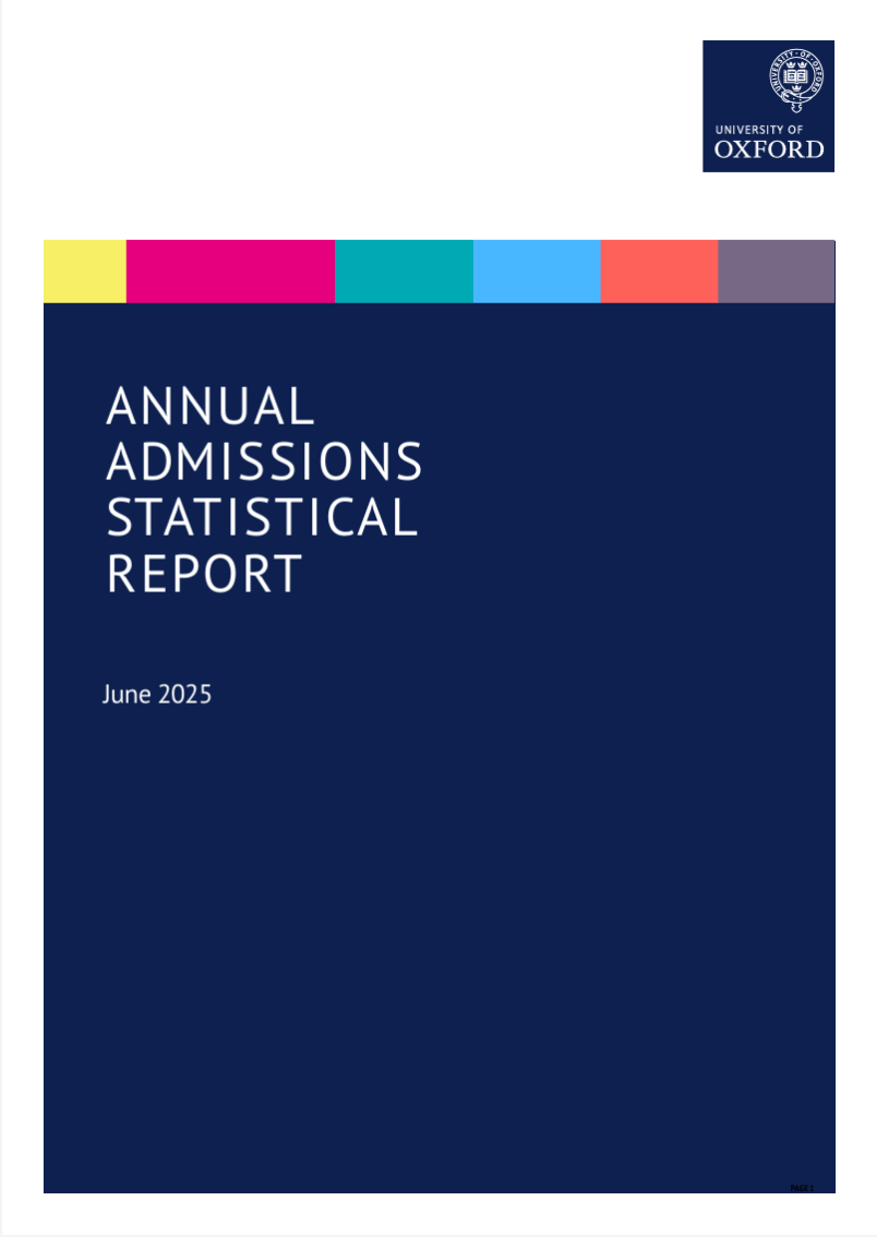 Oxford Admissions Report Cover